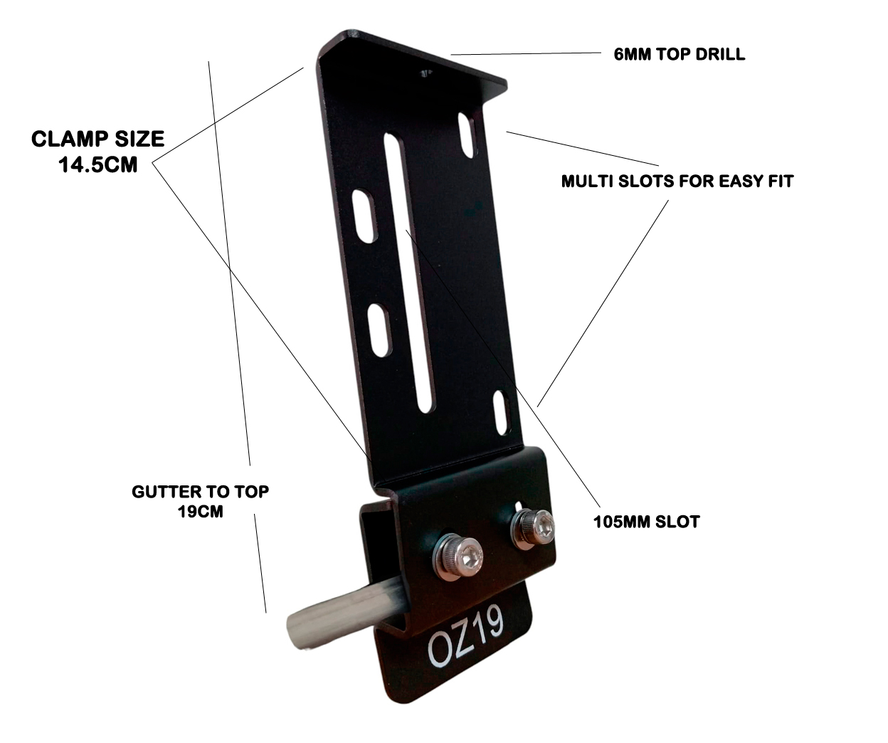 2x OZ19 Awning Gutter Mount Bracket